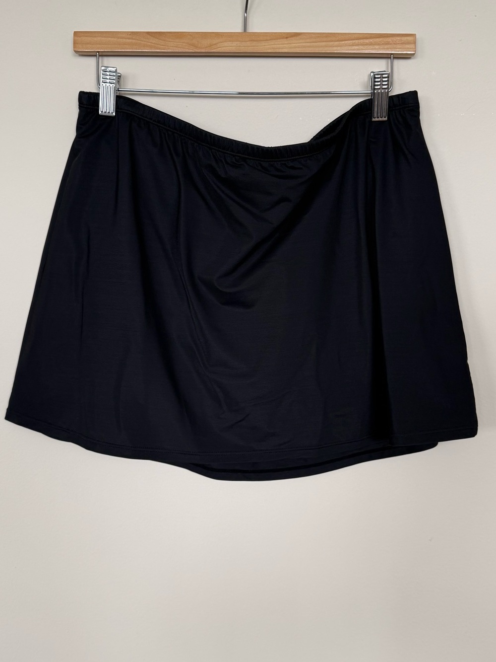 Lands End Black Bathing Suit Skirt NWOT Size 14 Summer Casual Skort Two-piece